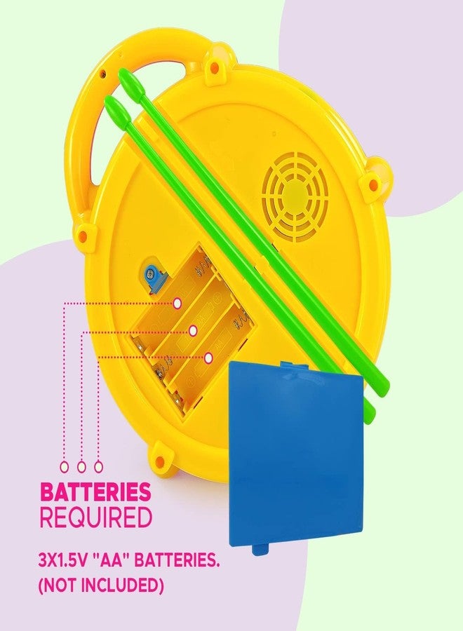 mQFIT Flash Drum for Kids - Musical Drum Toy with Stick Set/ Light & Musical Sound Effects for Babies - Image 4